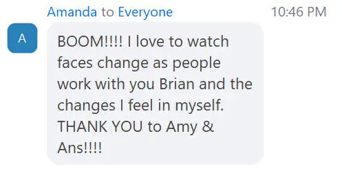 Amanda chat testimonial Amanda chat testimonial
